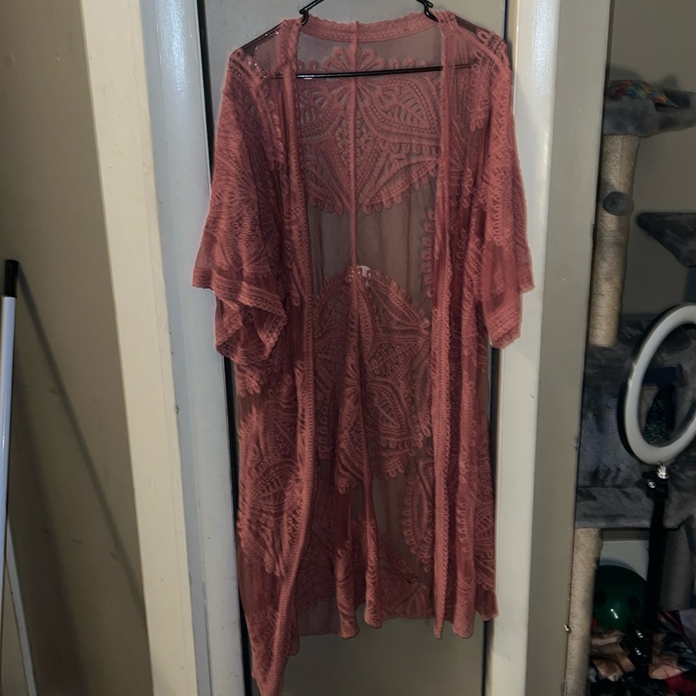 Pink duster. From Walmart size small med